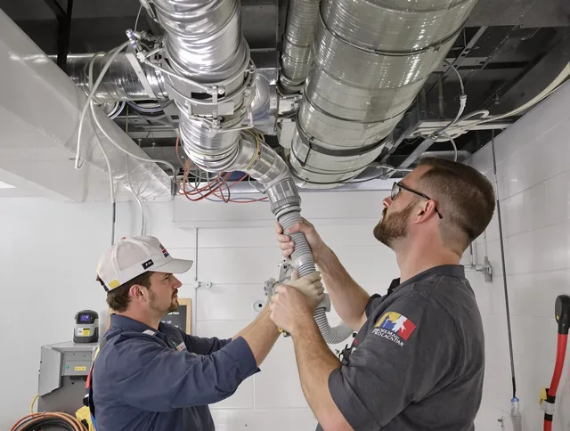 Valley Falls Air Duct Cleaning technician performing thorough AC duct cleaning in Valley Falls