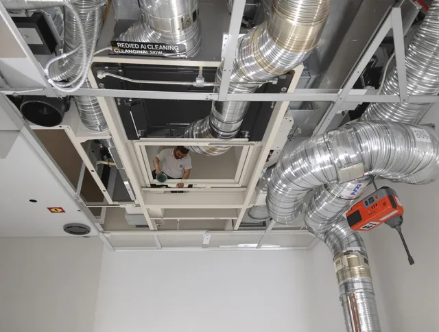 Valley Falls Air Duct Cleaning technician performing detailed central duct system cleaning in Valley Falls